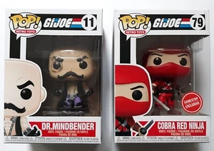 💥 Lot of 2 NEW Funko POP! G.I. Joe #11 Dr. Mindbender & #79 Cobra Red Ninja 💥 - Picture 1 of 6