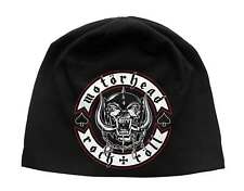 Motorhead Beanie Hat Biker Badge Band Logo Official Black Unisex Jersey Print