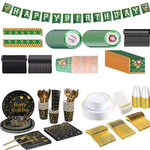 Happy Birthday Disposable Dinnerware Set Paper Plate Party Supplies For 25 Guest - Picture 1 of 30