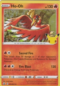 Ho-Oh 1/25 Holo Rare 25th Anniversary Celebrations Pokemon  - Picture 1 of 2