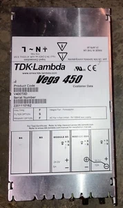TDK LAMBDA Vega 450 V400T0D 94.5-240V AC NOM 47-63Hz 8.5A TESTED - Picture 1 of 3