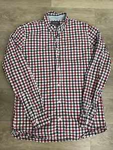 Bonobos Button Shirt Country Gingham Red & Black Check Mens Tailored Fit LT - Picture 1 of 5
