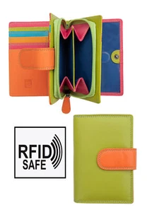 Cartera Prime Hide London para mujer RFID SAFE Mulit Color Verde Cuero NUEVA - Imagen 1 de 9