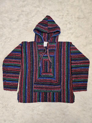Mago's & Brodados 儿童纺织品 Baja 连帽衫 墨西哥毯 Poncho 毒品地毯 — 第 1/4 张图片