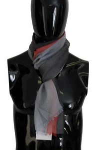 Costume National Men Multicolor Scarf Cotton Striped Print Fringes Shawl Wrap - Picture 1 of 4