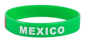 MEXICO Wristband Bracelet Silicone Rubber National Country Flag Unisex Sport Fa - Picture 1 of 10