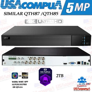 TVT SIMILAR Q-See 8 Channel DVR 8CH QTH87 5MP  2TB WD Purple Hard Drive - Picture 1 of 5