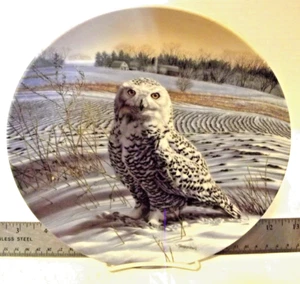 1989 THE STATELY OWLS "THE SNOWY OWL" 8-1/4" PLATE by KNOWLES - Picture 1 of 3