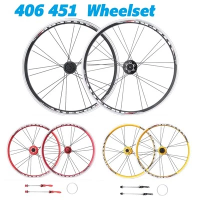 20 Inch 451 406 Folding Bike Wheelset Kids BMX Bicycle Wheels Double Wall Rims - Image 1 of 4