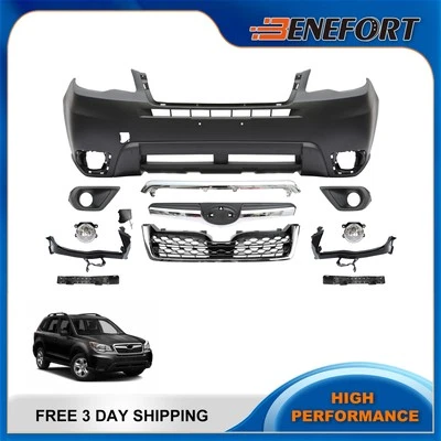 Kit completo de rejilla de parachoques delantero con luz antiniebla para Subaru Forester 2014-2016 Foto 1 de 4