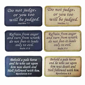 6Pcs Bible Verse Patches, Matthew 7:1, Revelation 6:8, Psalm 37:8 Bible Tacti... - Bild 1 von 4