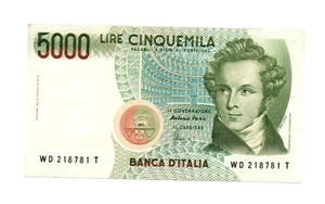 5000 LIRE AUNC BANKNOTE FROM ITALY 1985 PICK-111 - Picture 1 of 2