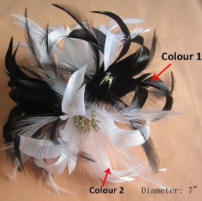 Elegant Feather Flower Millinery Hat Fascinator for Racing Ascot Decor Headwear - Image 1 of 4