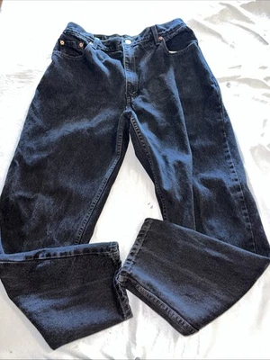 Vintage '99 Levis 550 Jeans Relaxed Fit Tapered Leg Womens Sz 14 Reg Black Denim - Image 1 of 4