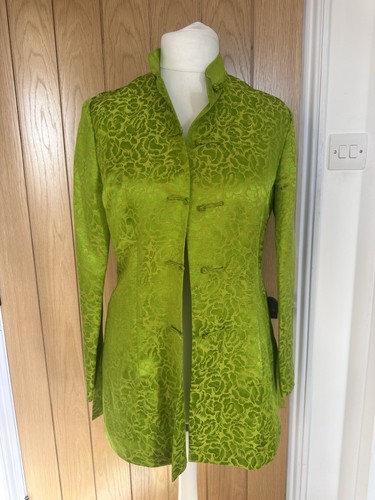 Shanghai Tang Silk Cotton Embroidered Floral Frog Loop Knot Jacket Size ...