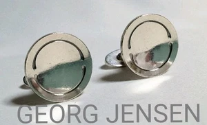 Gemelos ovalados vintage genuinos Georg Jensen botón Sv925 - Imagen 1 de 4