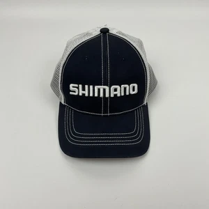 Shimano Trucker Hat Mesh Snapback Fishing Outdoor Cap Blue White OSFM New - Picture 1 of 6