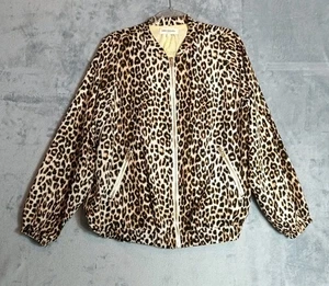 Lollys Laundry Leopard Print Jacket Size Small Oversized Full Zip - Picture 1 of 6