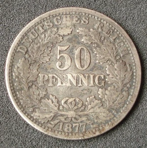 Germany, 50 Pfennig, 1877 C, silver - Picture 1 of 6
