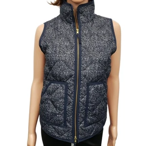 Neu ohne Etikett J. Crew Excursion Weste gesteppt Daunen leicht gesprenkelt Print marine XXS/XS/S - Bild 1 von 14