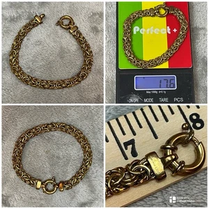 Gold auf Sterling Silber byzantinisches Armband Kette 8" LIRM Italien 17,6 gr - Bild 1 von 13
