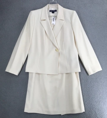 Traje Falda Carrera Rena Rowan Vintage Nuevo con Etiquetas Talla 14 Forrado Marfil Foto 1 de 4