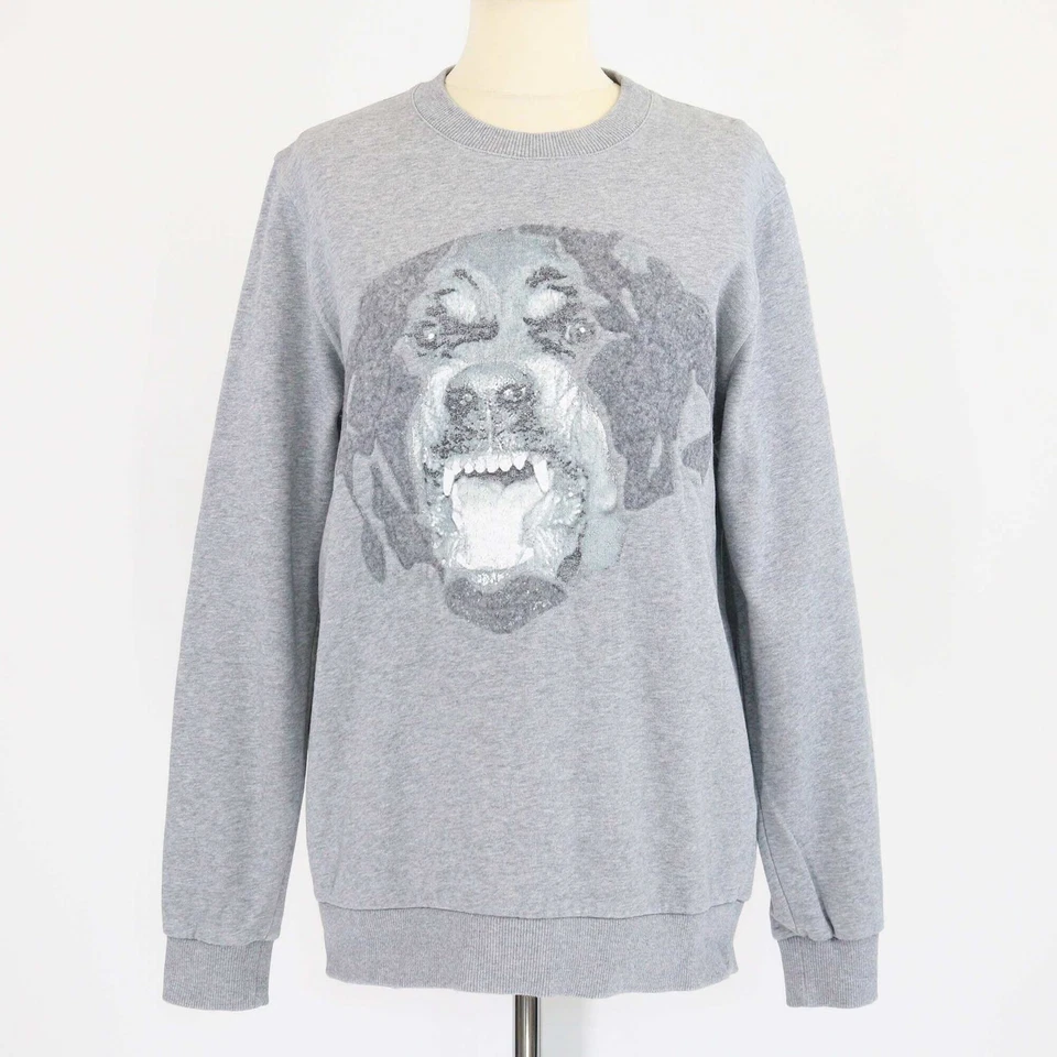 Sudadera Givenchy Gris Algodón Estampado Rottweiler Ajuste Cubano Foto 1 de 4