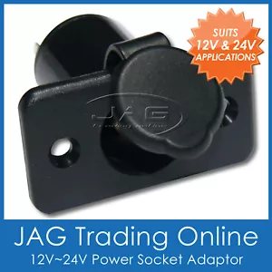 12V~24V CIGARETTE NYLON POWER SOCKET ADAPTER - Boat/Marine/Caravan/RV/4x4 - Picture 1 of 3