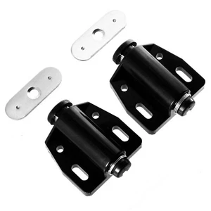 2x Black Magnetic Latch Strike Plate Push To Open Drawer Cabinet Door Catch Lock - Picture 1 of 4
