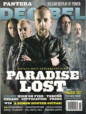 DECIBEL No. 092 June 2012 PARADISE LOST Pantera Unsane High on Fire NO FLEXI - Image 1 of 2