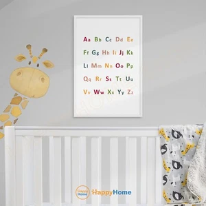 ABC Sign Alphabet Sign Wall Art Home School Decor Kids Room Nursery Prints -P814 - Picture 1 of 16