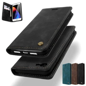 Para iPhone SE 7 8 Plus XS Max XR X Estuche Magnético Cuero Tarjeta Billetera Soporte Cubierta - Imagen 1 de 11