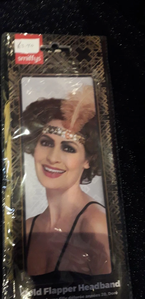 Diadema de 1920, Gatsby, Downton, Charleston tocado, disfraz. Foto 1 de 1