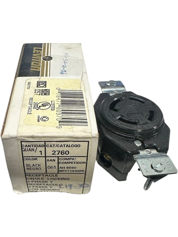 NEW Leviton 2760 Single Locking Receptacle **SALE** - Image 1 of 1