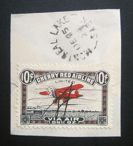 Xmas Day 1929 used Canada Airmail Cherry Red Airline CL46a with Spur on "A" flaw - Picture 1 of 2
