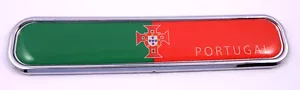 Portugal Portugese flag Chrome Emblem 3D auto Decal car bike boat 5.3" - Foto 1 di 2