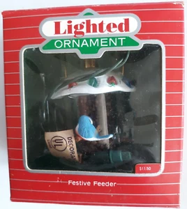 Punze Andenken Ornament festliches Futterhaus Vogelfutterhaus leuchtet 1988 - Bild 1 von 1