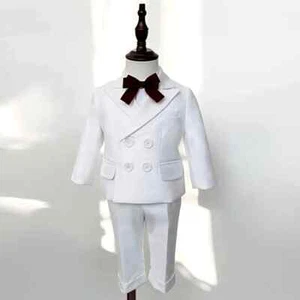 9 Month-4 Year Kids Boys Blazer Pants With Straps Set Party Dress Costume - Picture 1 of 10
