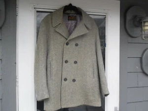 EDDIE BAUER UNISEX WOOL PEA COAT - Picture 1 of 12