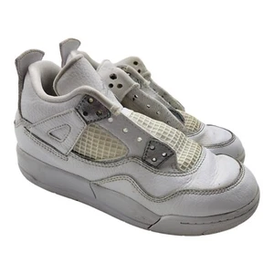 Nike Shoes Boys Size 1Y Air Jordan 4 IV Bp Sneakers White 308499-100 - Picture 1 of 11
