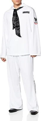 Disfraz de Marinero Blanco Azul Marino Popeye Retro Militar Elegante Halloween Adulto Foto 1 de 2