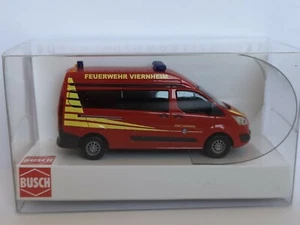 BUSCH 52510 H0 Automodell Ford Transit Custom Bus Feuerwehr Viernheim #NEU - Bild 1 von 1