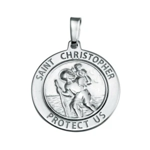 925 Sterlingsilber St. Christoph Medaillon Anhänger - 30 mm - Bild 1 von 5