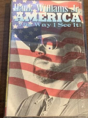 Hank Williams Jr. "America the Way I See It" Cassette Tape - b24 Foto 1 de 3