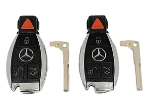 OEM Mercedes Benz Remote Fobs + Uncut Key Inserts IYZDC07 DC10 DC11 DC12 (SHP) - Foto 1 di 4