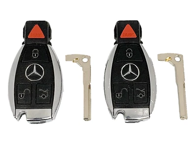 OEM Mercedes Benz Remote Fobs + Uncut Key Inserts IYZDC07 DC10 DC11 DC12 (SHP) - Image 1 of 4
