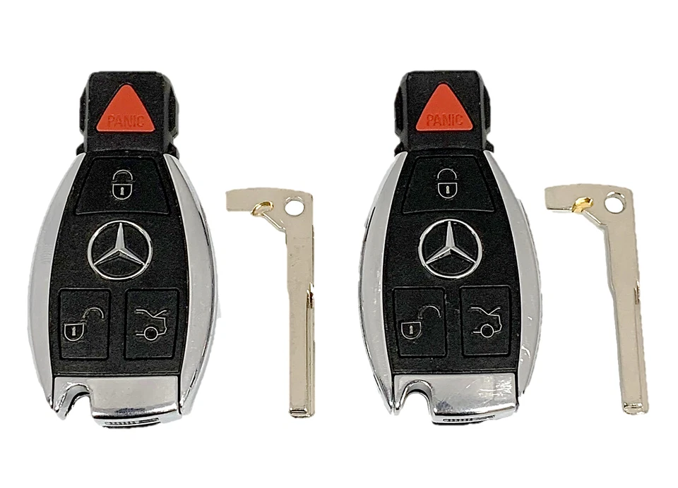 OEM Mercedes Benz Remote Fobs + Uncut Key Inserts IYZDC07 DC10 DC11 DC12 (SHP) - Image 1 of 4