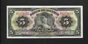 México p-29, AUNC, 5 Pesos, 1936, Serie J - Imagen 1 de 2