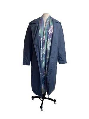 Abrigo para mujer The Company Store plumón largo acolchado invierno cálido trinchera/parka azul  Foto 1 de 4