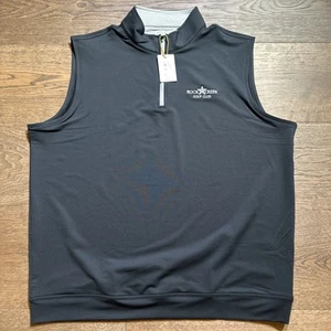 Pullover Peter Millar Hombre Cremallera Cuarto Deportivo Perth Elástico, Chaleco Negro, XXL - Imagen 1 de 6